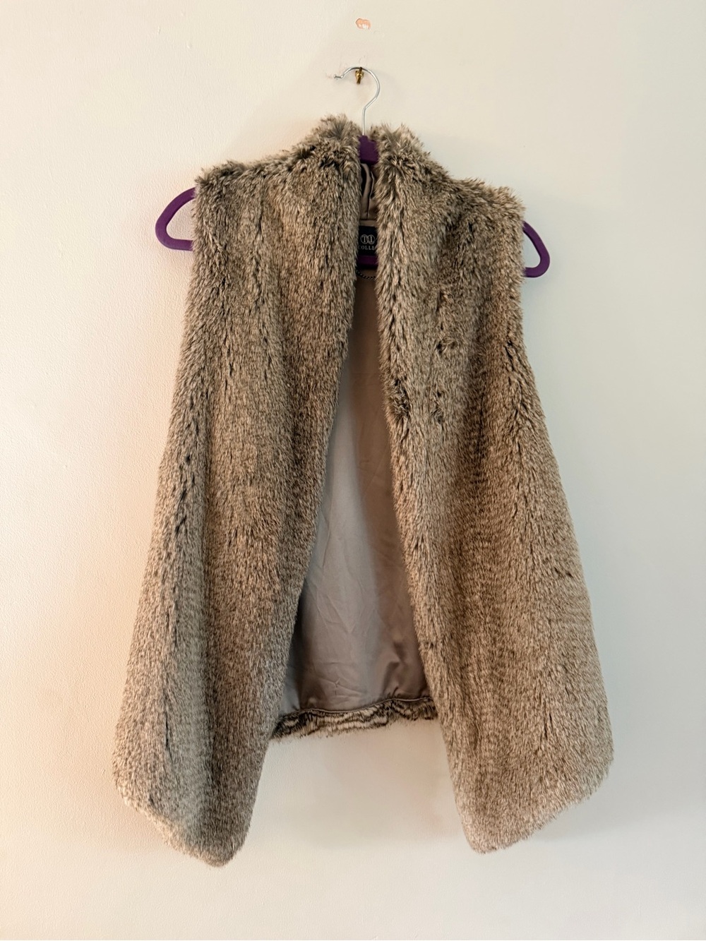 Tart Collections Taupe Faux Fur Vest